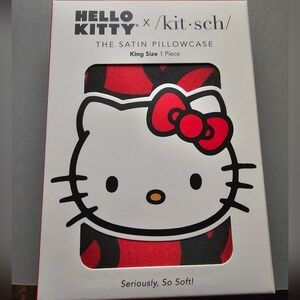 Hello Kitty, Kitty baths in sea of bows King size satin Pillowcase